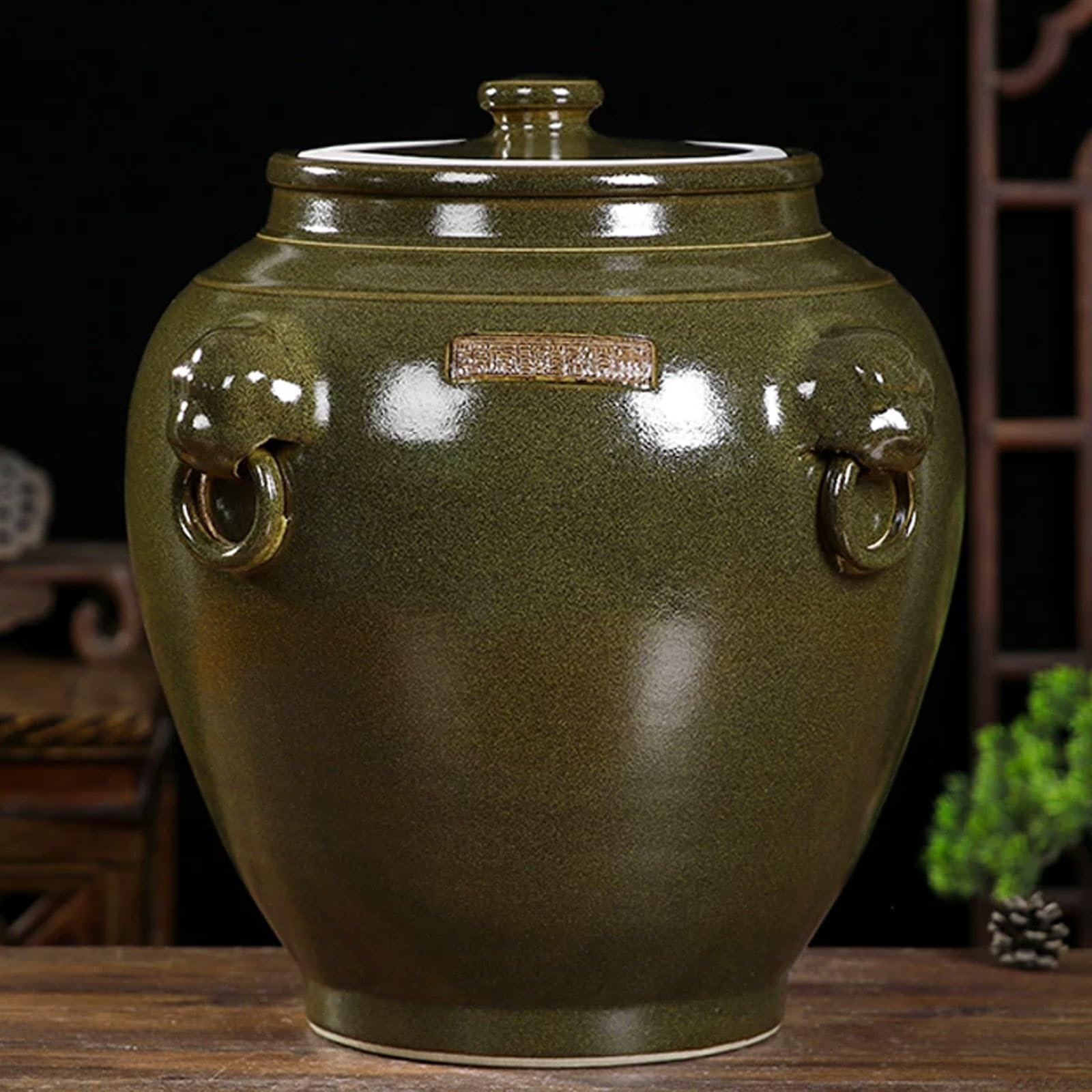Duży ceramiczny słoik do przechowywania żywności z pokrywką, pojemniki kuchenne na ryż, mąkę, płatki owsiane, ręcznie robiony, łatwy do czyszczenia, idealny do organizacji suchych składników