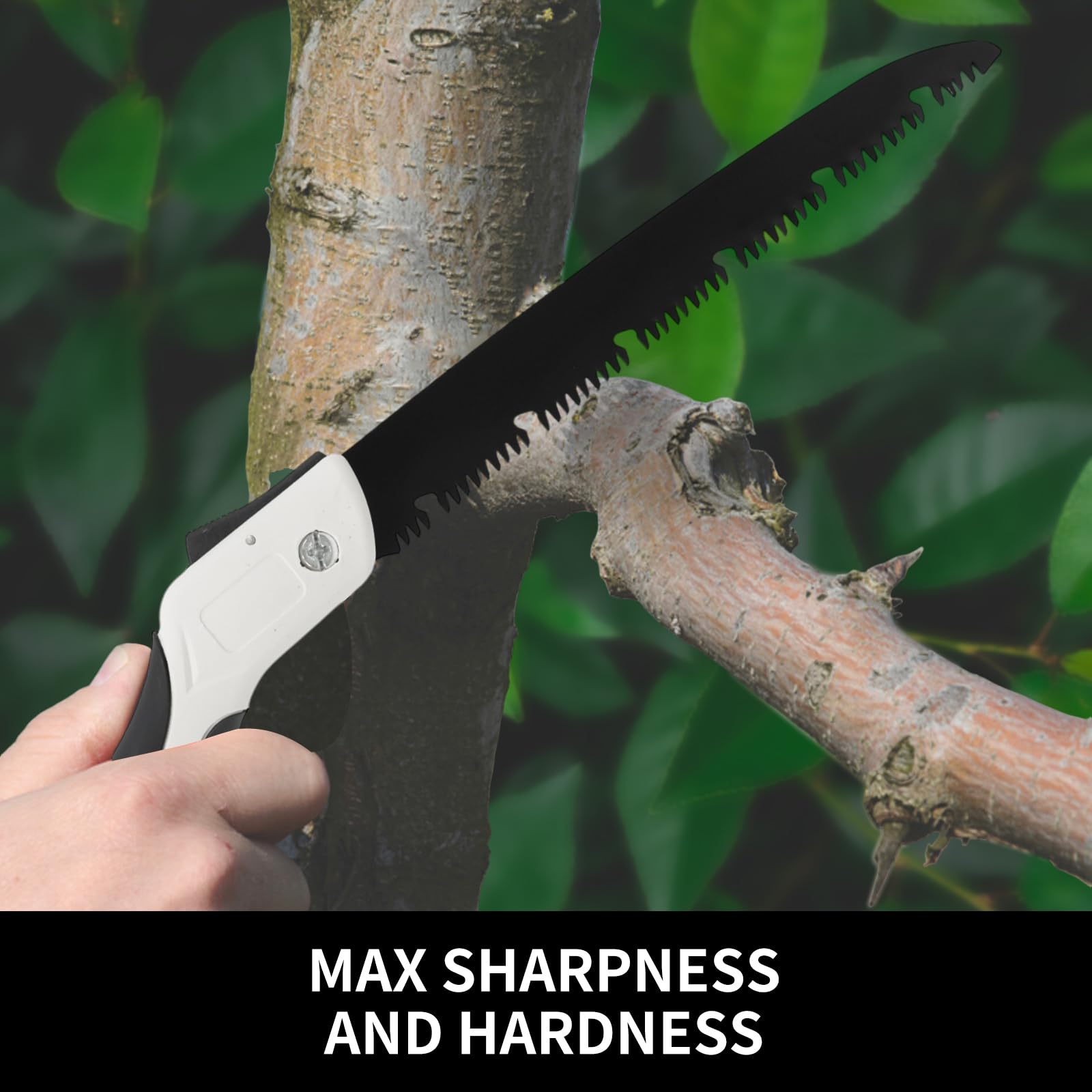 Scie d'élagage pliable de qualité supérieure - Scie à main idéale pour couper des arbres, couper du bois, travaux de jardinage, camping, randonnée