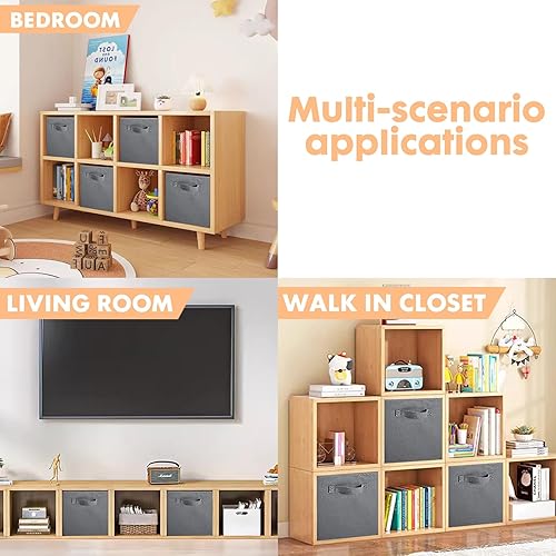 Miniatura 111 de ShellKingdom Contenedores de almacenamiento, cubos de almacenamiento plegables de tela y cajón organizador de almacenamiento de tela para armario