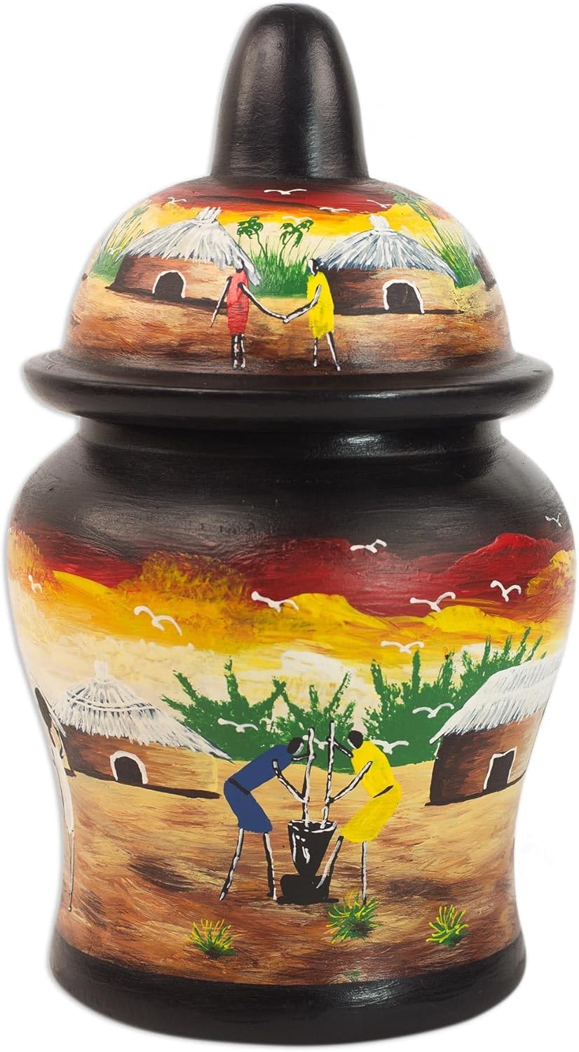 NOVICA Jar, Medium, Multicolor