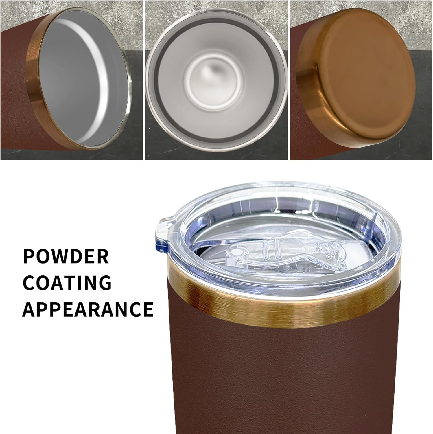 20 oz Tumblers Stainless Steel Tumbler with Lid and Straw Insulated Coffee Mug for Laser Graving 26oz Powder Coated Cup(Coffee,1 pack) - Image 6