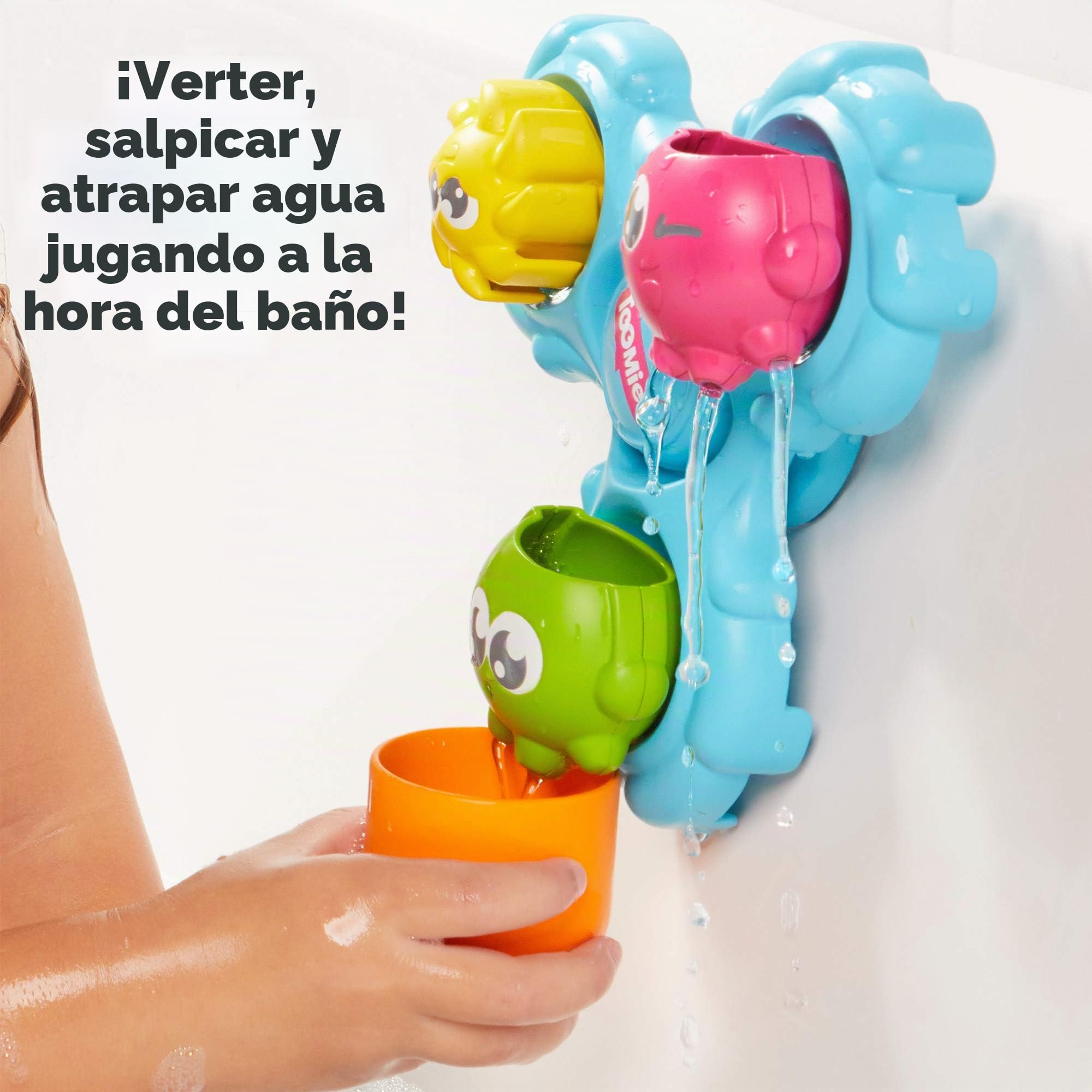 TOMY Games E72820C Spin & Splash Toomies Octopus Bath Toy for Water Play Suitable for 1, 2, 3 & 4 Year Olds Girls & Boys, Various