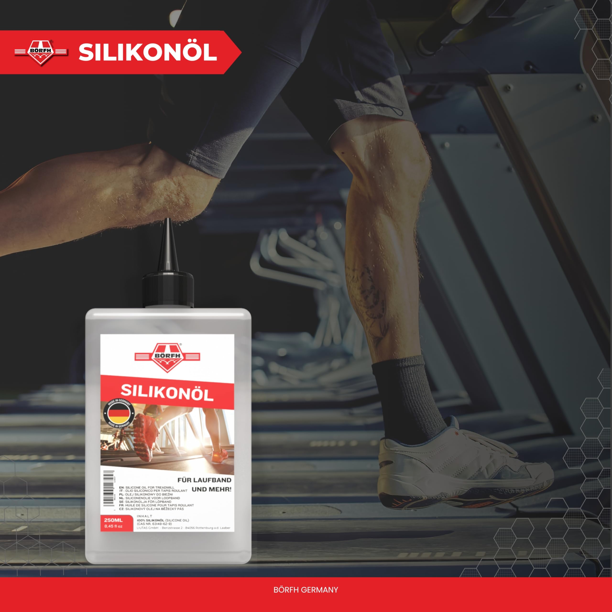 Huile pour tapis de course 250 ml – Huile de silicone pure pour tapis de course et équipements de sport, non toxique, idéale pour la maison et les artistes, tapis de course à huile de silicone,