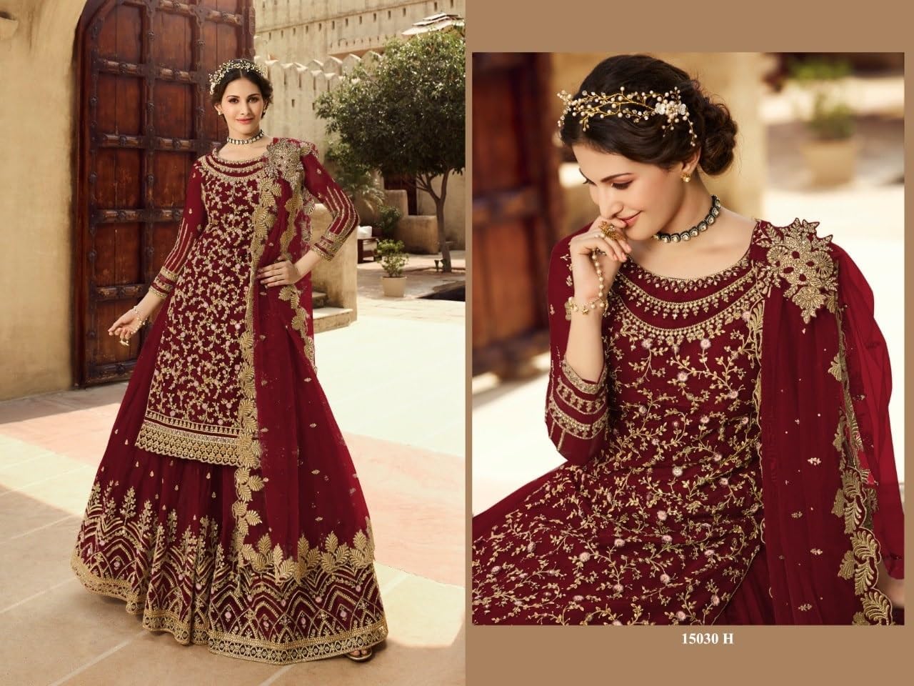 Ready to Wear Women's Indian Pakistani Palazzo Style Party Wear Bridal Embroidered Designer Salwar Suit With Dupatta