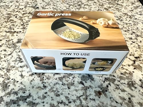 Miniatura 8 de Prensa de Ajo, Trituradora de Ajo de Acero Inoxidable, Fácil de Usar y Limpiar, Mango Ergonómico, Gadget de Cocina Fácil para Triturar sin Esfuerzo,