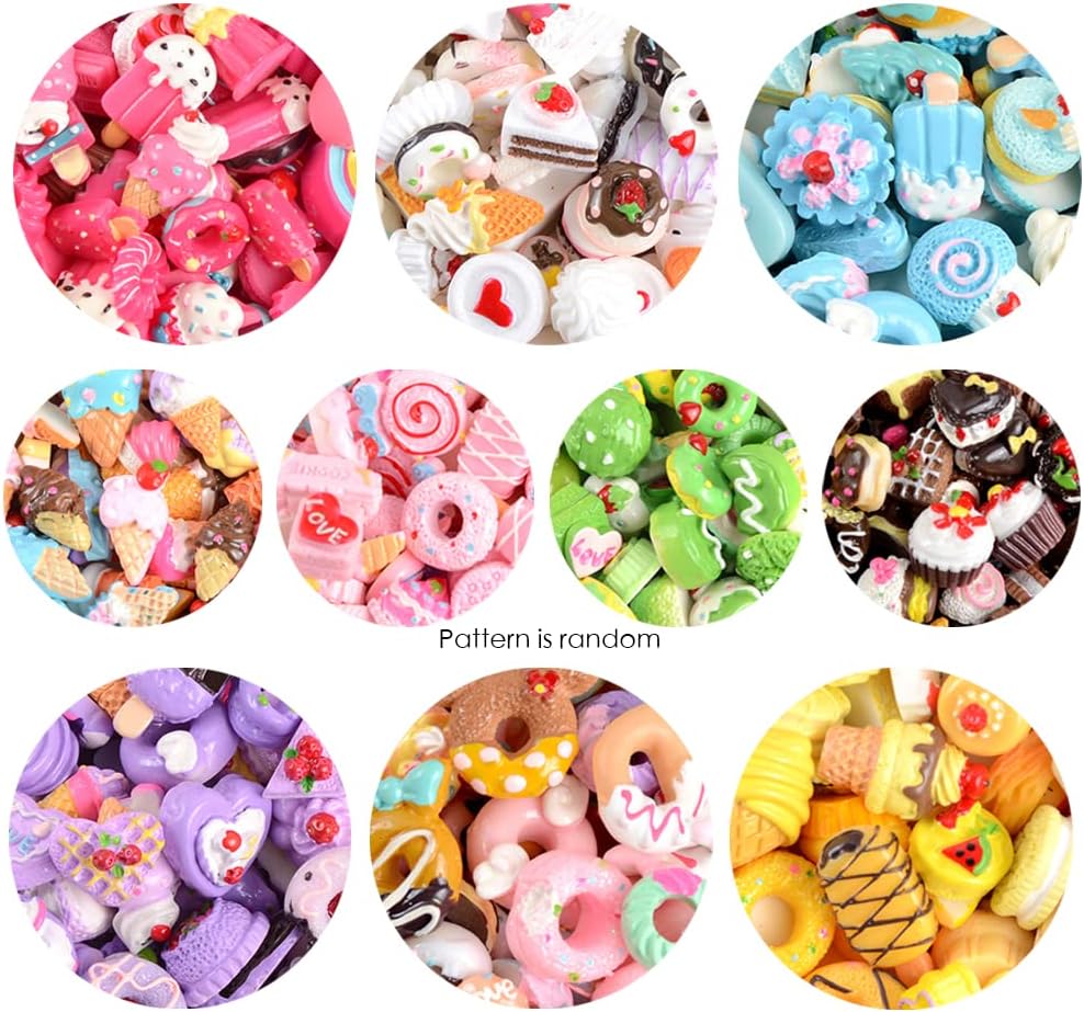100 Stück sortierte SchleimAnhänger, süße Süßigkeiten, süße Früchte