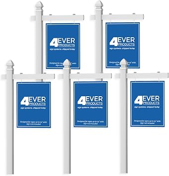 Vinyl Real Estate Sign Post - White - 6 Tall Post - 5 Pack