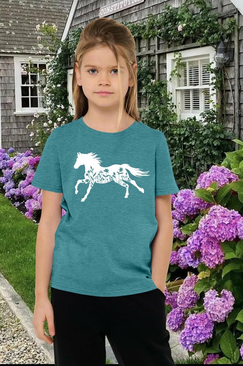 Horse Shirts for Girls Love Horses Shirt Youth Horseback Riding Casual Animal Graphic Tees 8-15 Year Old - Image 5