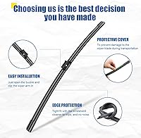 Vista 5 de Limpiaparabrisas de 24 + 19 pulgadas con juego de limpiaparabrisas trasero de 12 pulgadas, repuesto automotriz para Mercedes-Benz GLA250 2016-2020