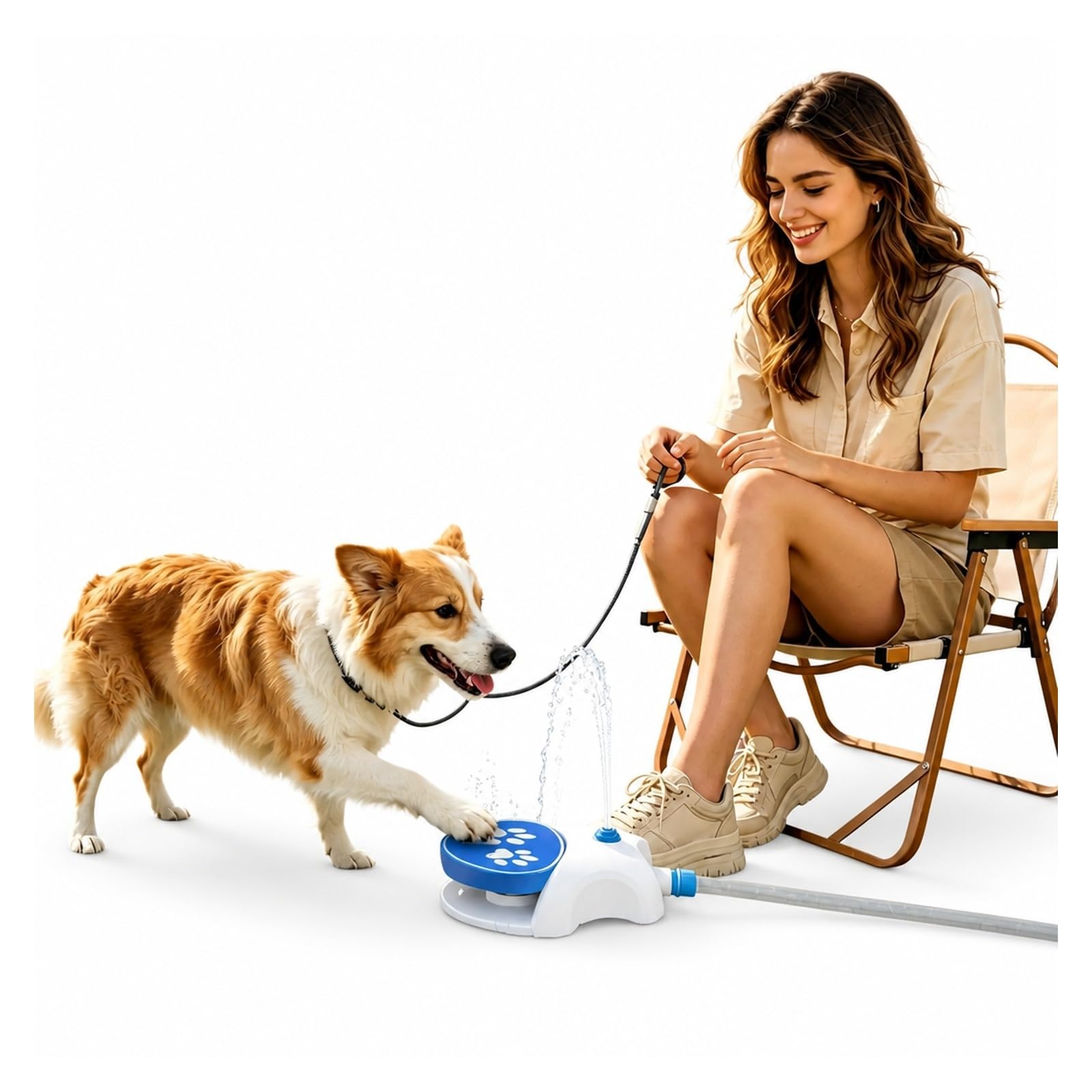 Fuente para Beber para Mascotas, Pise La Fuente De Agua para Perros Dispensador Bebidas Mascotas