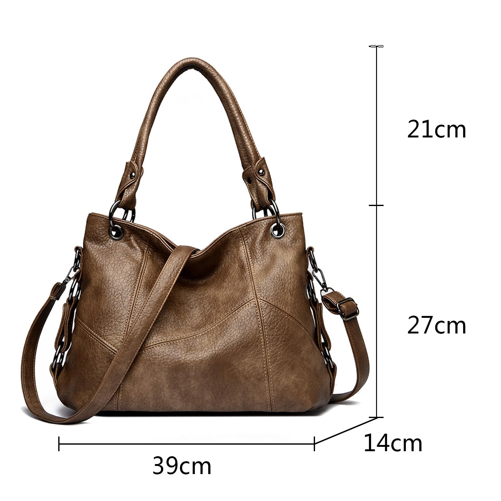 Bolso de mano Mujer Cuero PU Bolso Bandolera Gran Capacidad Bolso de hombro