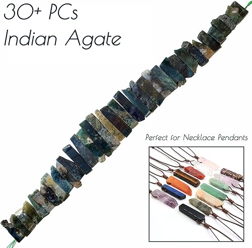 Miniatura 2 de Dijes de piedra de cristal natural real para la fabricación de joyas, más de 30 unidades de palitos de cristal de colores mixtos a granel para