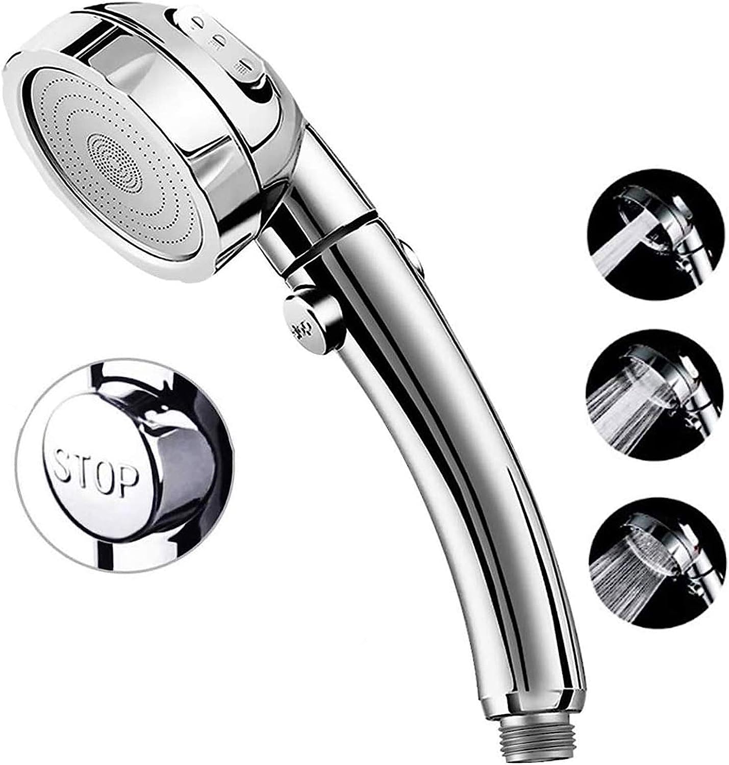 TECHVIDA Filtered High Pressure Shower Head,Purifies Water Remove Chlorine Filter Shower Head Prevent Hair Loss,Handheld Shower with Pause Switch,5 Spray Settings,Easy to Install (Silver 02)