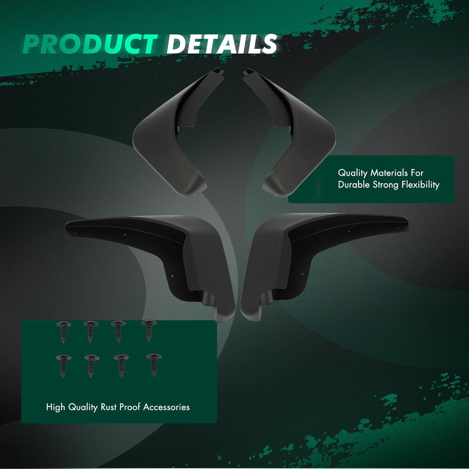 SCITOO Set of 4PCS Universal mud Flaps for 2011-2018 for Ford Fiesta Front & Rear mud Flaps Splash Guard Set