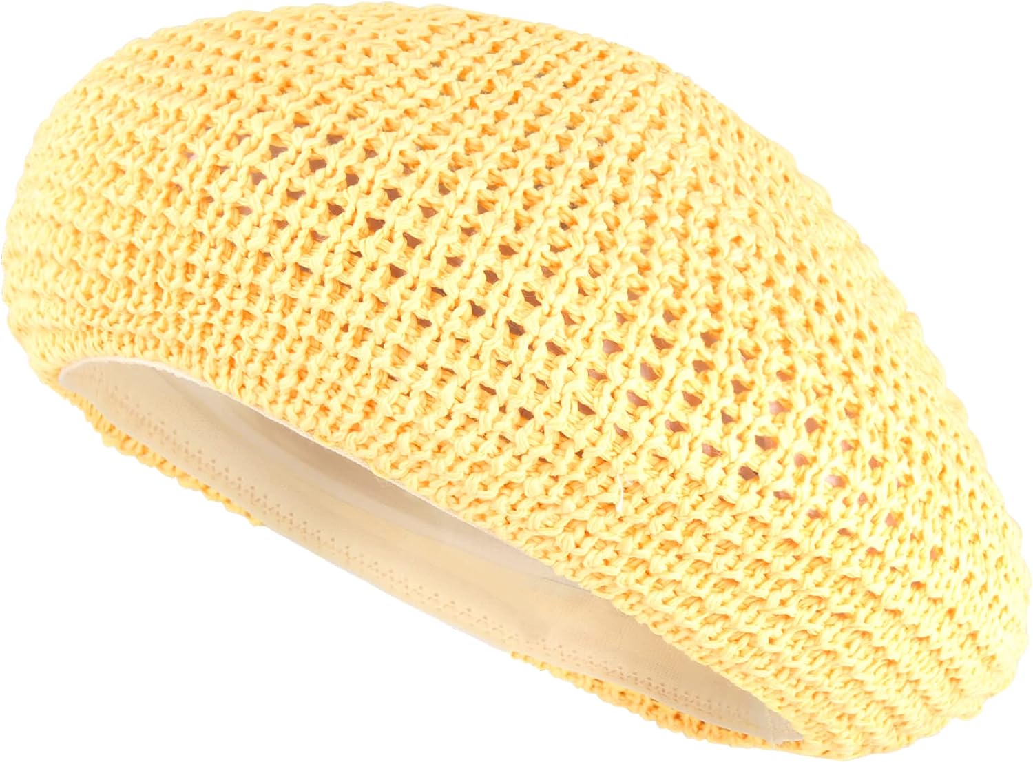 Minache Summer Crochet Beret Hats for Women Hollow Out French Beret Hats Solid Color Artist Painter Beret