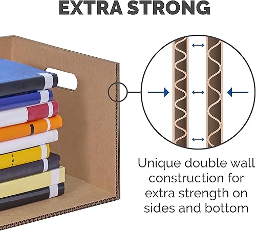 Miniatura 5 de Bankers Box Caja de mudanza clásica pequeña, paquete de 10 unidades, asas reforzadas, montaje sin cinta, caja con tapa, 15 x 12 x 10 pulgadas