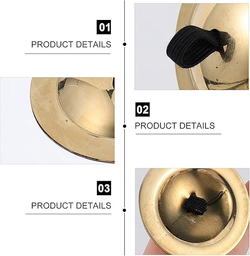 Miniatura 3 de 2 pares de platillos de dedo de cobre danza del vientre Zills mini campanas de mano instrumentos musicales para bailarina fiesta de noche