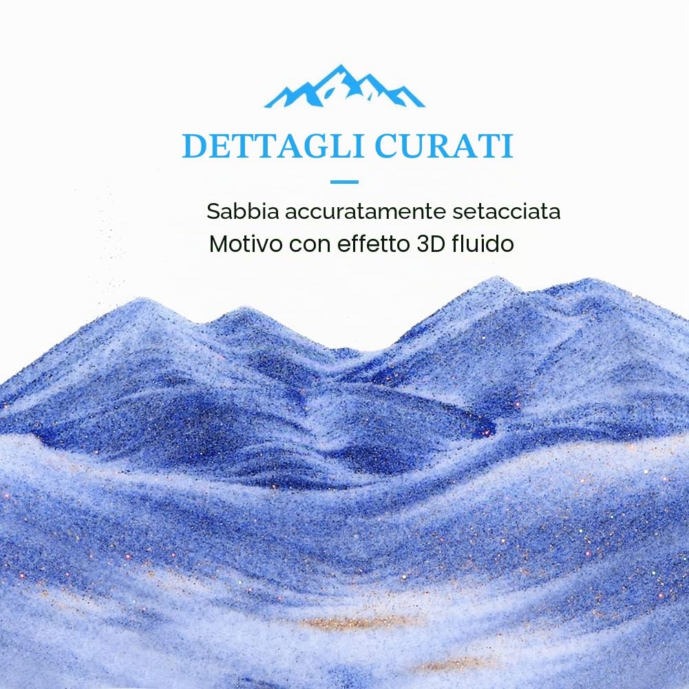 Joycabin Immagine artistica 3D con sabbia mobile, lampada da scrivania con pittura a sabbia fluente, luci a clessidra rotanti a 360° con telecomando, luce notturna rotonda in vetro per casa ufficio