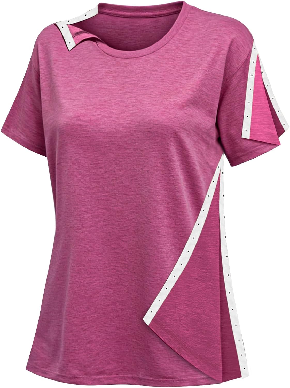 Post Surgery Shirt for Women Shoulder Surgery Shirts Full Snap-Open Arm Shoulder Recovery Clothing-Chemo Clothing Women