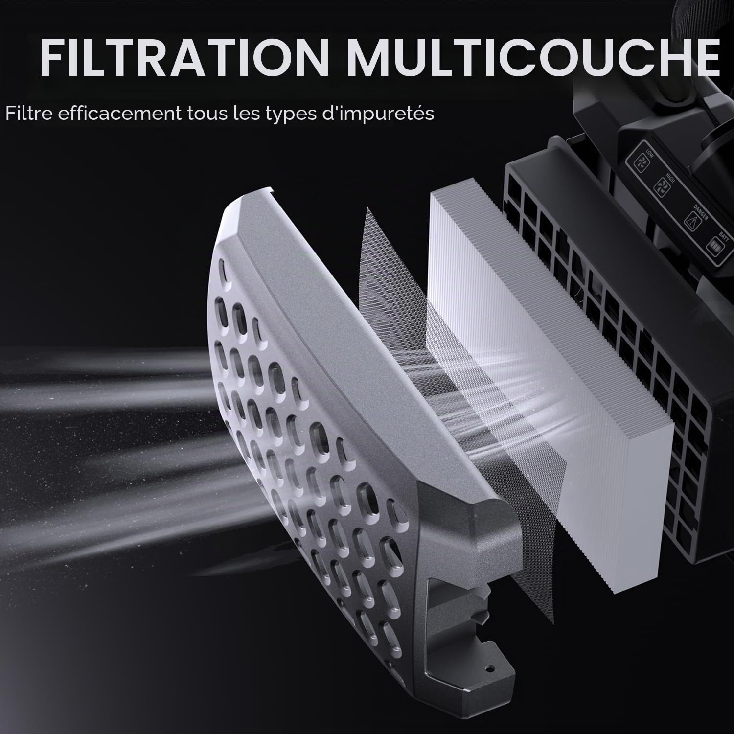 ANDELI PAPR Casque de soudage avec ventilation | 99,95% d'efficacité de filtration, obscurcissement automatique, champ de vision panoramique à 180° et LED | Pour MIG/MAG/Wig/E-Hand