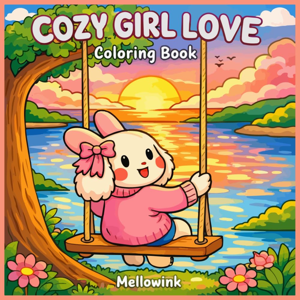 Cozy Girl Love Coloring Book: Bold and Easy Coloring Book for Adults and Teens with Simple Illustrations for Stress Relief.