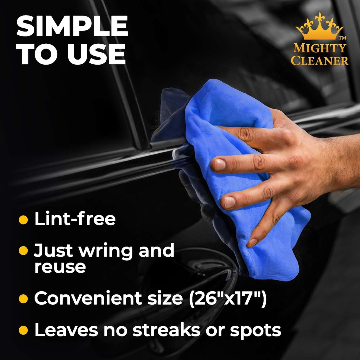 Save 10% on Premium Shammy Towel for Car - 2pk (26"x17") + 2pk (26"x17") + 2 Towels Free - Super Absorbent Shammy Towel for Car - Scratch-Free & Reusable