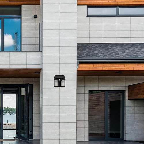 Miniatura 5 de 2 luces solares para terraza, luces solares para exteriores, para patio, valla, pasarela, jardín, decorativas, lámparas de pared alimentadas por