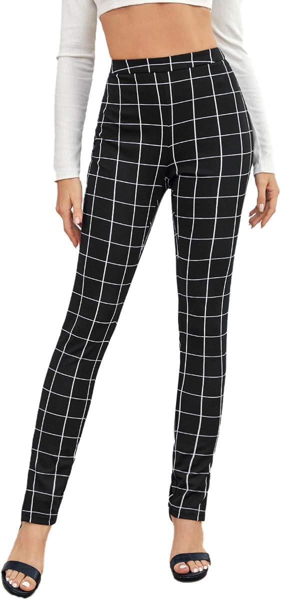SweatyRocks Women's Dress Pants Stretchy High Waisted Skinny Work Leggings