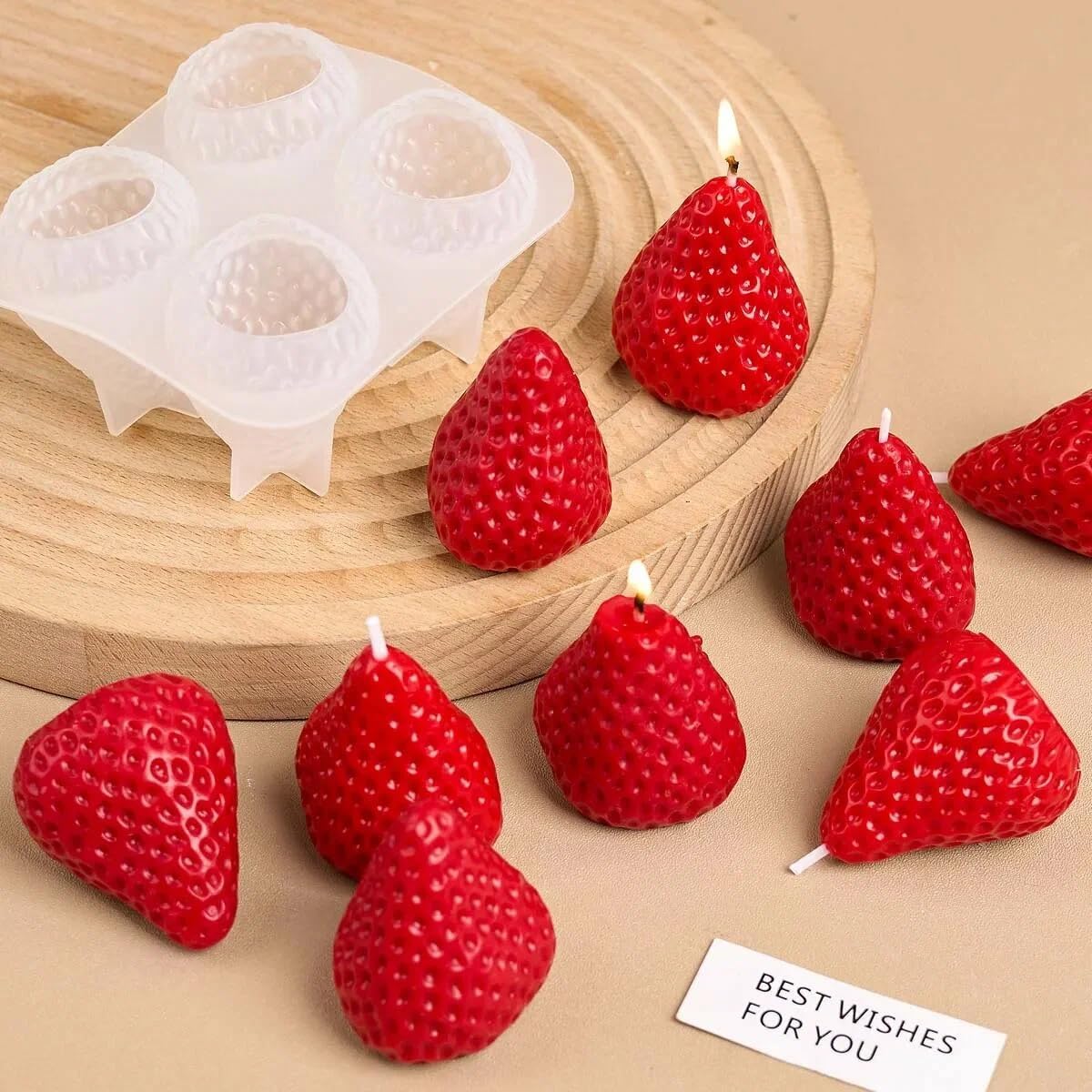 Silicone Strawberry Soap Mold Kit Soap Making for Mother's Day DIY Handmade Without Soaps