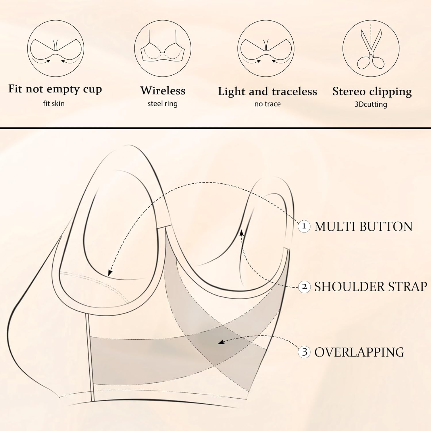 Wirefree Front Closure Bra for Women Minimizer 34D-46DD - Image 5