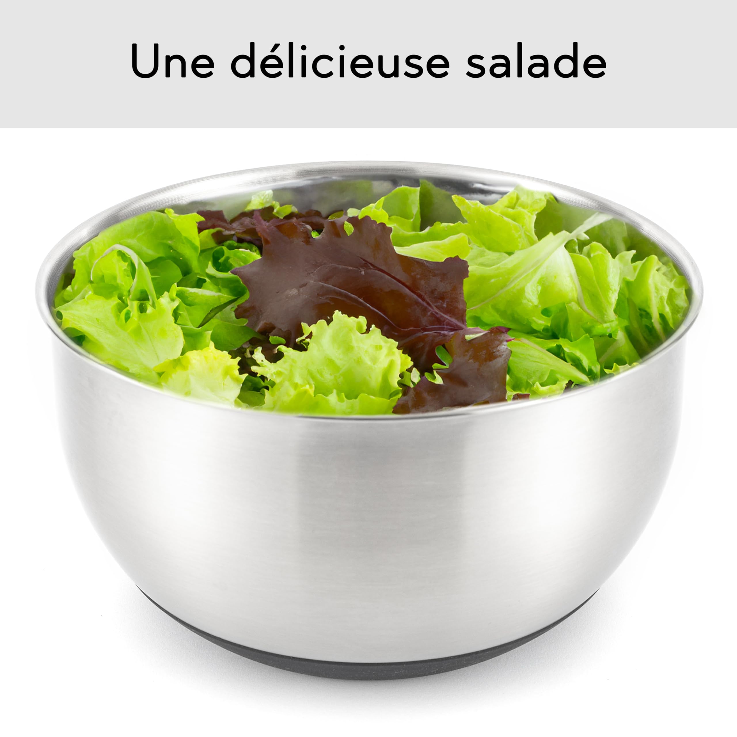 Hanseküche Essoreuse à Salade INOX Professionnelle – Saladier 3-en-1 pour Essorer, Servir et Conserver, Grande Capacité 4,5L, sans BPA, Compatible Lave-Vaisselle, Ø 24,5 x 19 cm