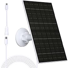Zivif 7W Solar Panel Charger USB C Solar Panel for Eufycam 2C/2C Pro/2/2 Pro/E20/E40/E Solar Panel for Camera with Micro USB Connector & Rubber Plug 1 Pack