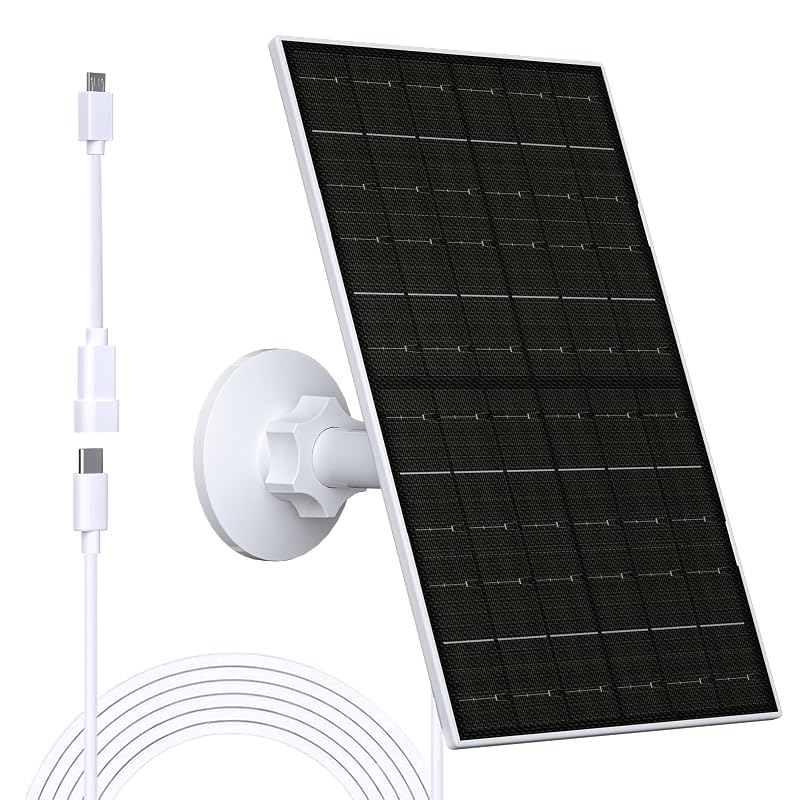 Painel solar monocristalino de 7 W para câmeras EufyCam USB-C e Micro USB Zivif 7W-W02