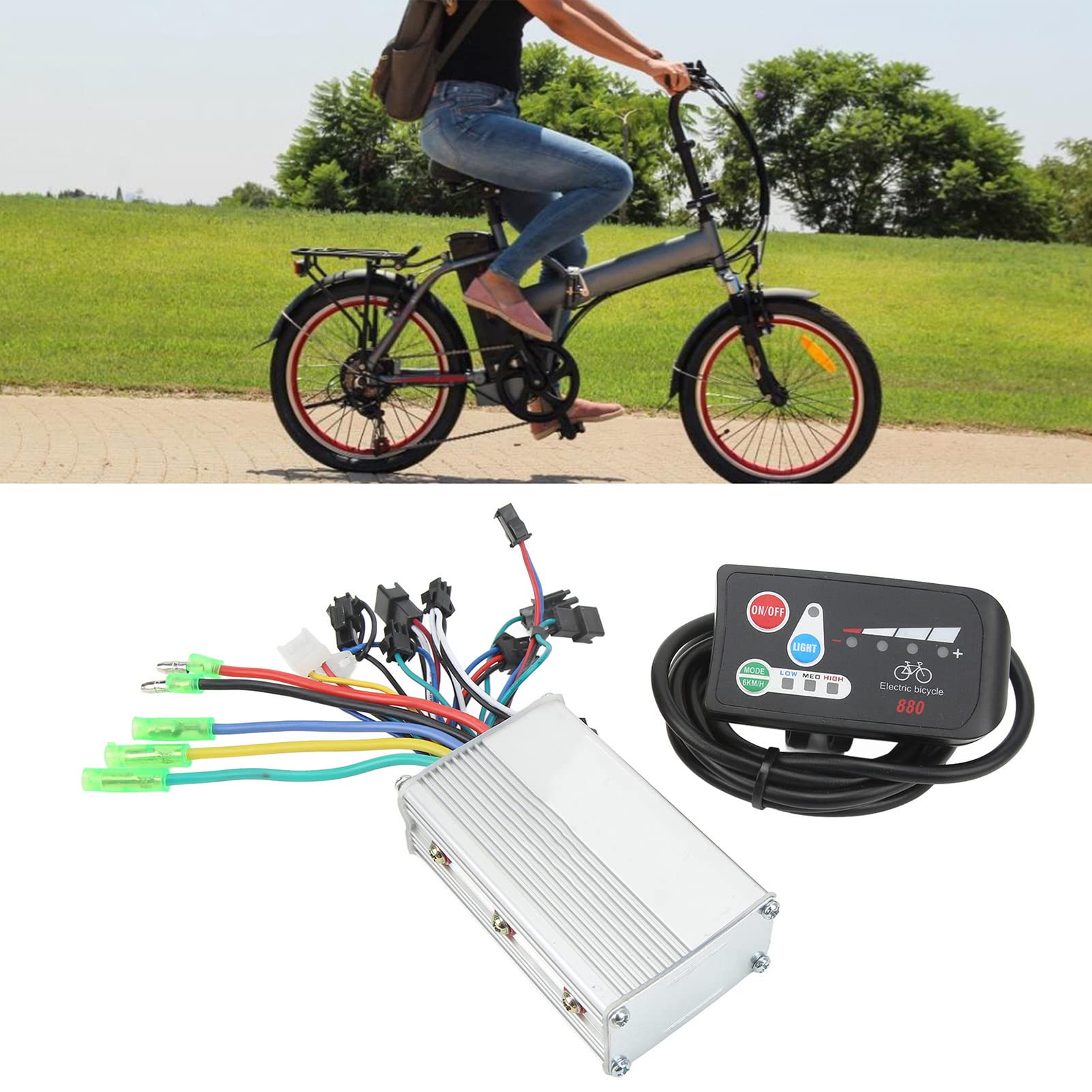 BuyWeek Kit de Contrôleur de Moteur sans Balais pour Vélo Électrique, 48V 250W 350W Kit de Contrôleur sans Balais et Panneau d'Affichage LED 880 pour Vélo Électrique Scooter Électrique