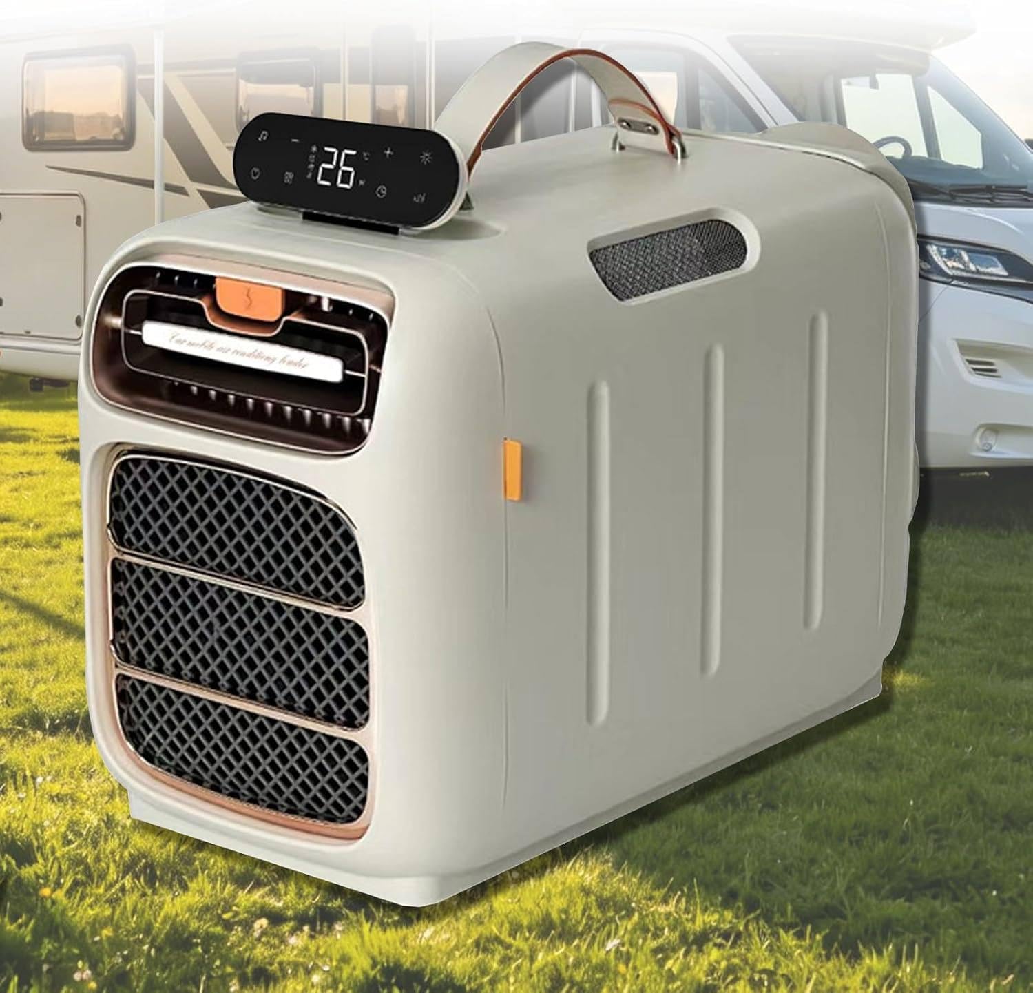 FJYAWEN Portable Tent Air Conditioner, Cooling Camping Ac Unit with 12h Time and Remote Control, Tent & Truck, Cooling Heating Dehumidifying, Cools up to 8 a 10 M² Cold+Warm