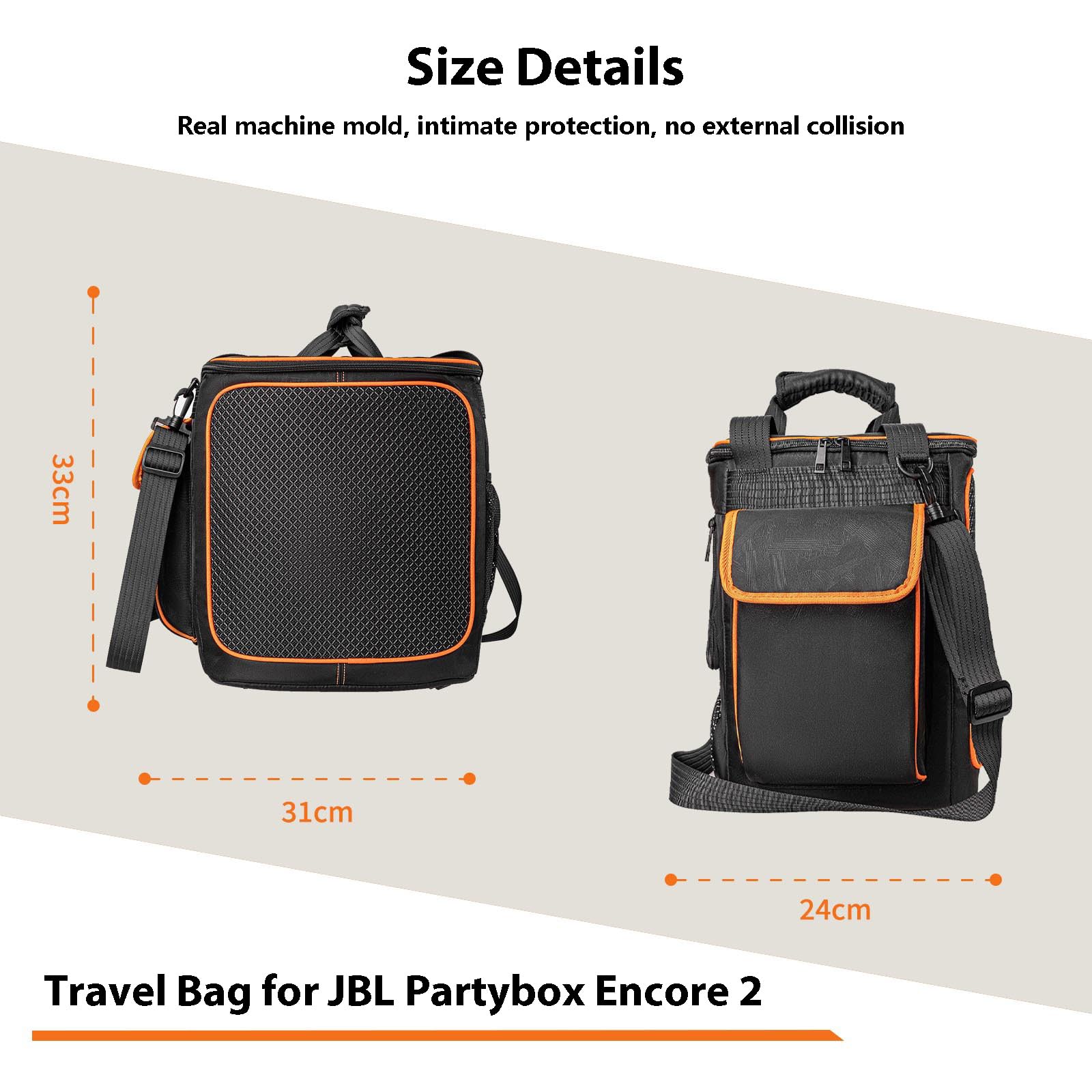 Borsa da viaggio per JBL Partybox Encore 2, custodia antiurto con porta di ricarica diretta e rete per altoparlanti ventilata, copertura per feste all'aperto/campeggio (adatta per altoparlante +