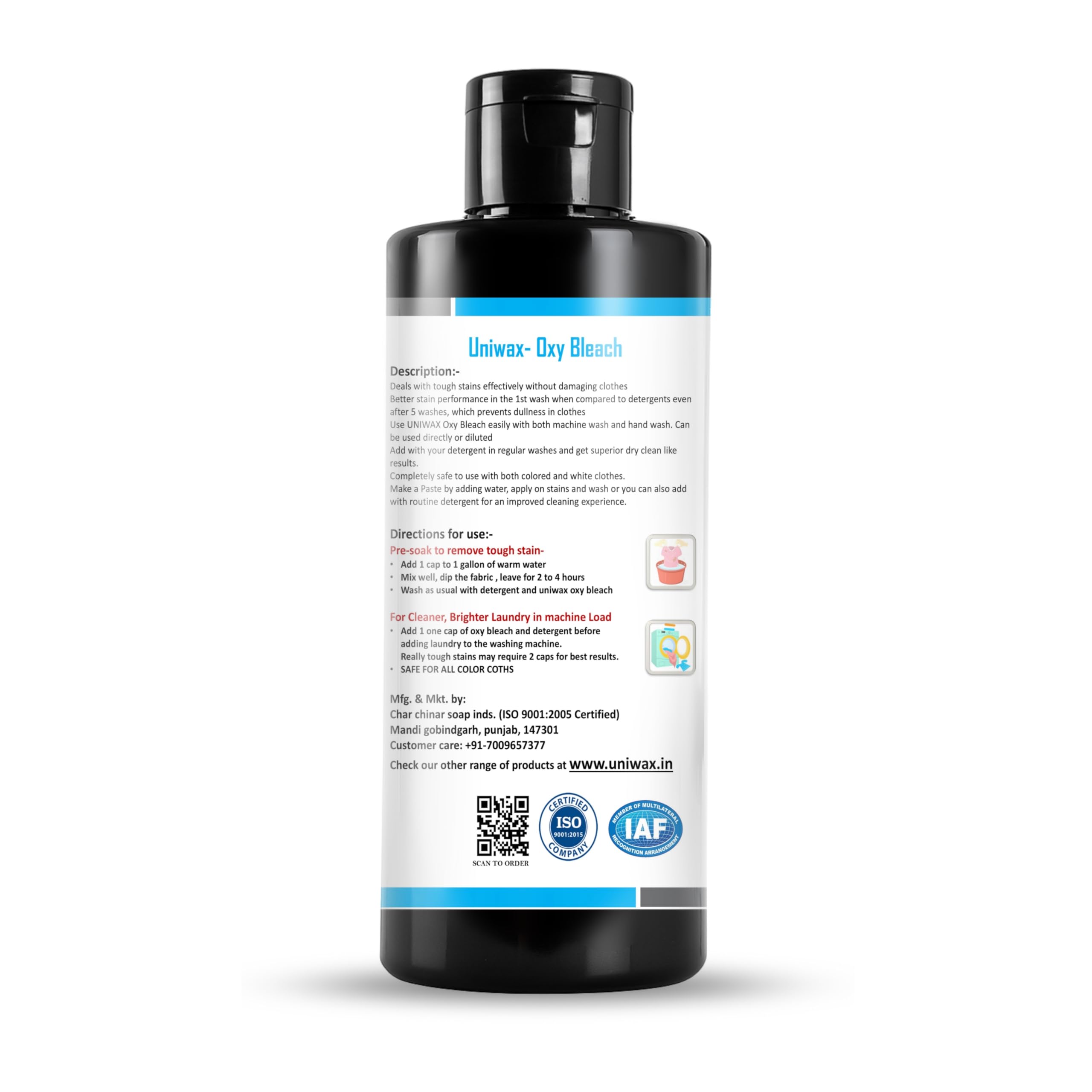 Uniwax OXY BLEACH/Color Safe Non-Chlorine Bleach/Oxy Bleach for Stains (For Cloth) - Image 2 thumbnail