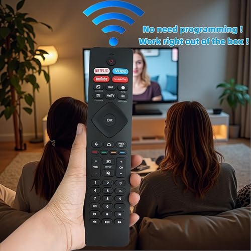Miniatura 2 de Mando a distancia de repuesto compatible con Philips Android Smart TV 43PFL5604F7 55PFL5766F7 50PFL5766F7 55PFL5604F7A 65PFL5766F7 65PFL5604F7A