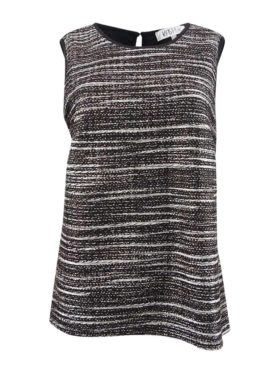 Women's Plus Textured Knit Double U-Neck Tank