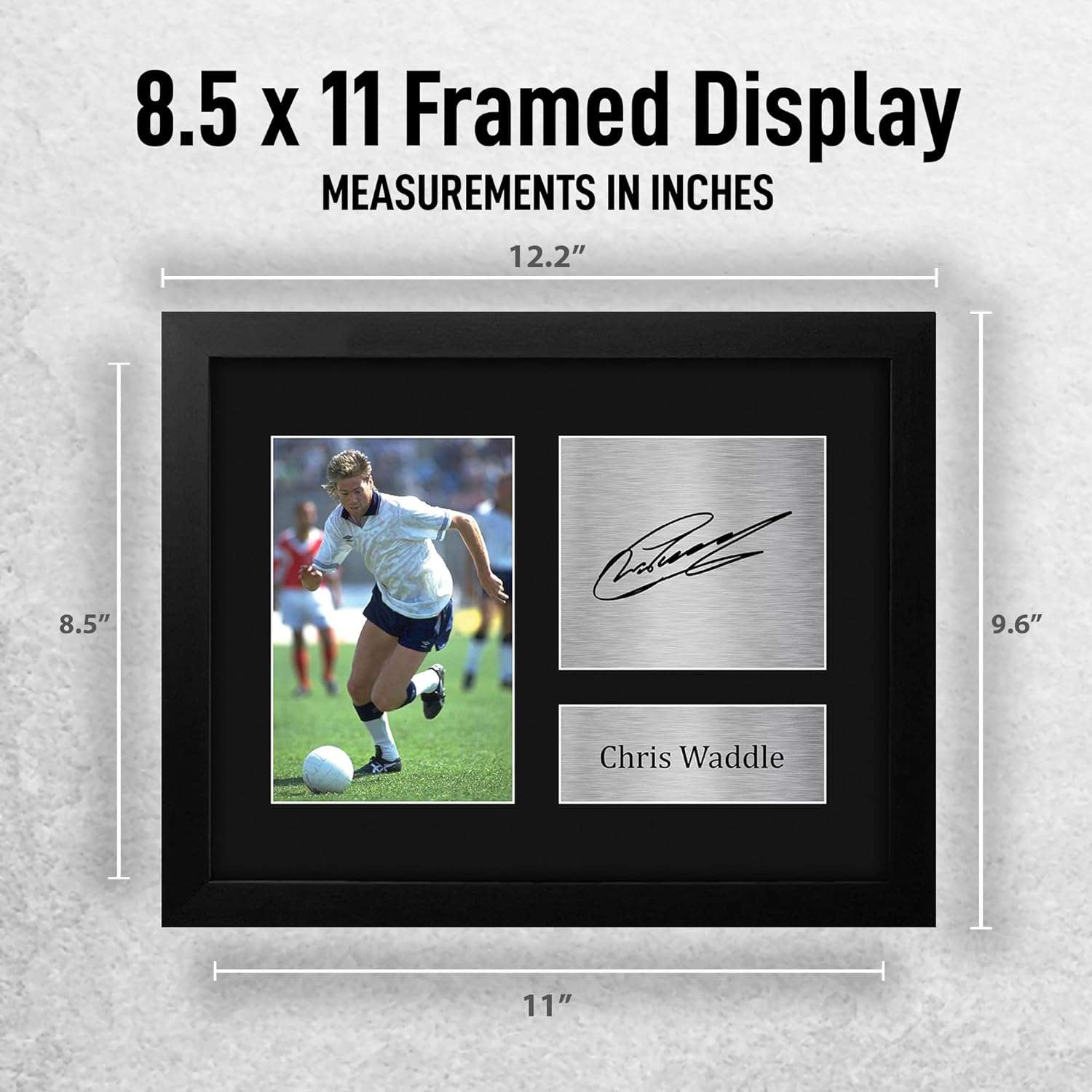 HWC Trading Chris Waddle England Framed Gifts Printed Signed Autograph Picture for Fans and Supporters - US Letter Size
