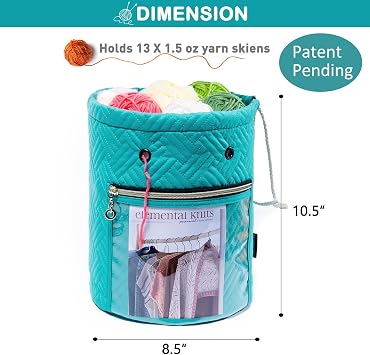 MYBAGZING Yarn Bag, Small Crochet Bag Organizer, Drawstring Yarn Storage Bags Yarn for Crocheting, Knitting Bag for Crochet Beginner,Yarn Holder, Yarn Bowl with Pocket for Crochet Accessories
