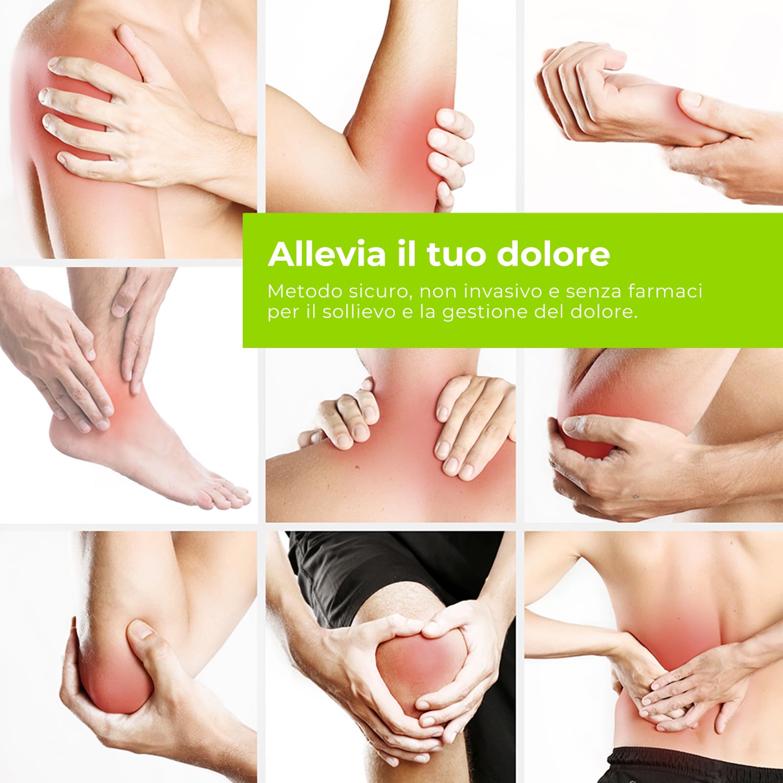 AUVON TENS EMS Elettrostimolatore, elettrostimolatore professionale a 4 Canale terapia antidolorifica con 24 modalità e 10 pezzi di Elettrodi TENS da 2"x 2" con un design brevettato (Bianchi)