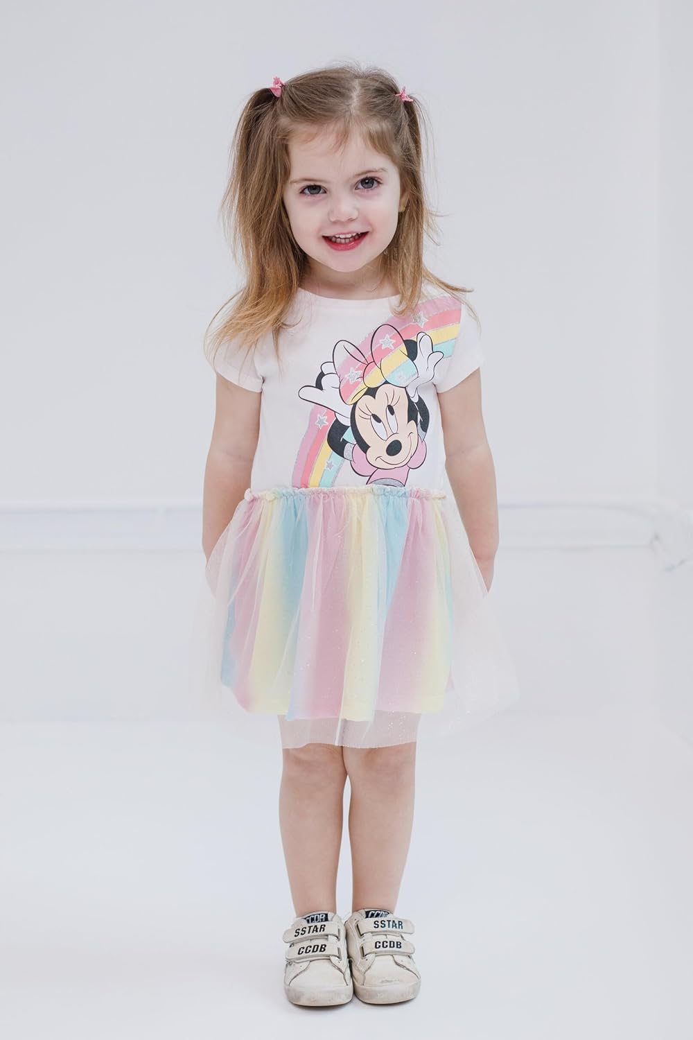 Disney Minnie Mouse Mickey Mouse Rainbow Tulle Dress Toddler to Big Kid - Image 2