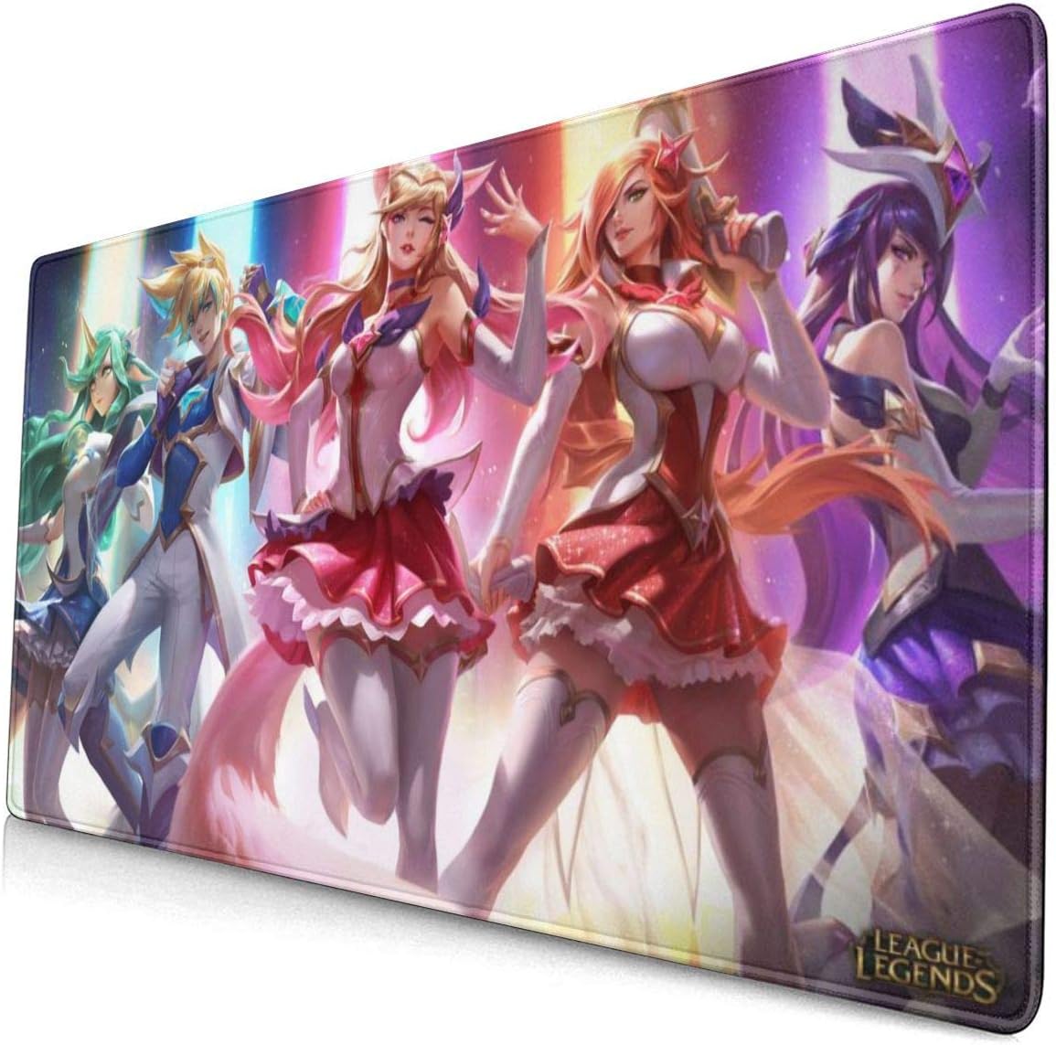 Large Mouse Pad for Star Guardians with Stitched Edges Gaming Mouse Mat Non-Slip Rubber Base Mousepad for Laptop,Computer,PC,Keyboard,11.8"x23.6"