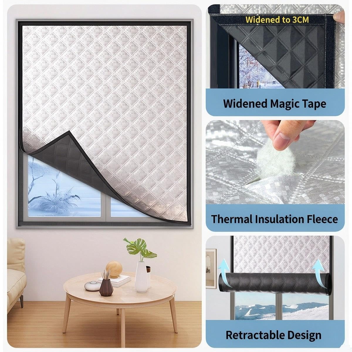 Thermo Fensterabdeckung Winddichte Energiesparend Fensterfolie