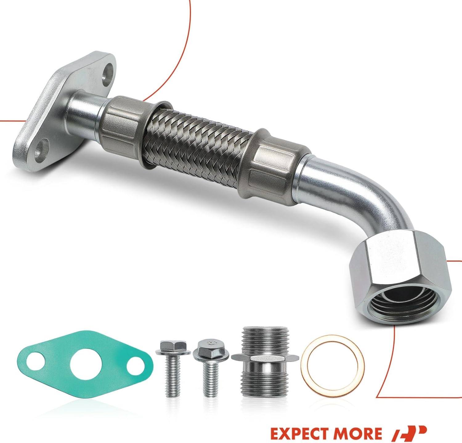 A-Premium Turbocharger Oil Line Compatible with VW, Audi, Seat, Skoda - Jetta, Golf, Beetle, A3 Sportback, Alhambra, Altea XL, Ibiza Mk III