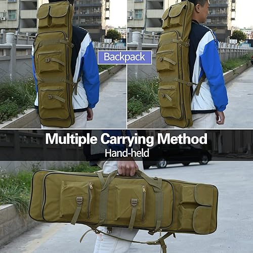Miniatura 6 de Bolsa para rifle, mochila táctica larga para rifle, estuche portátil para escopeta para almacenamiento y transporte de armas de fuego, adecuada para
