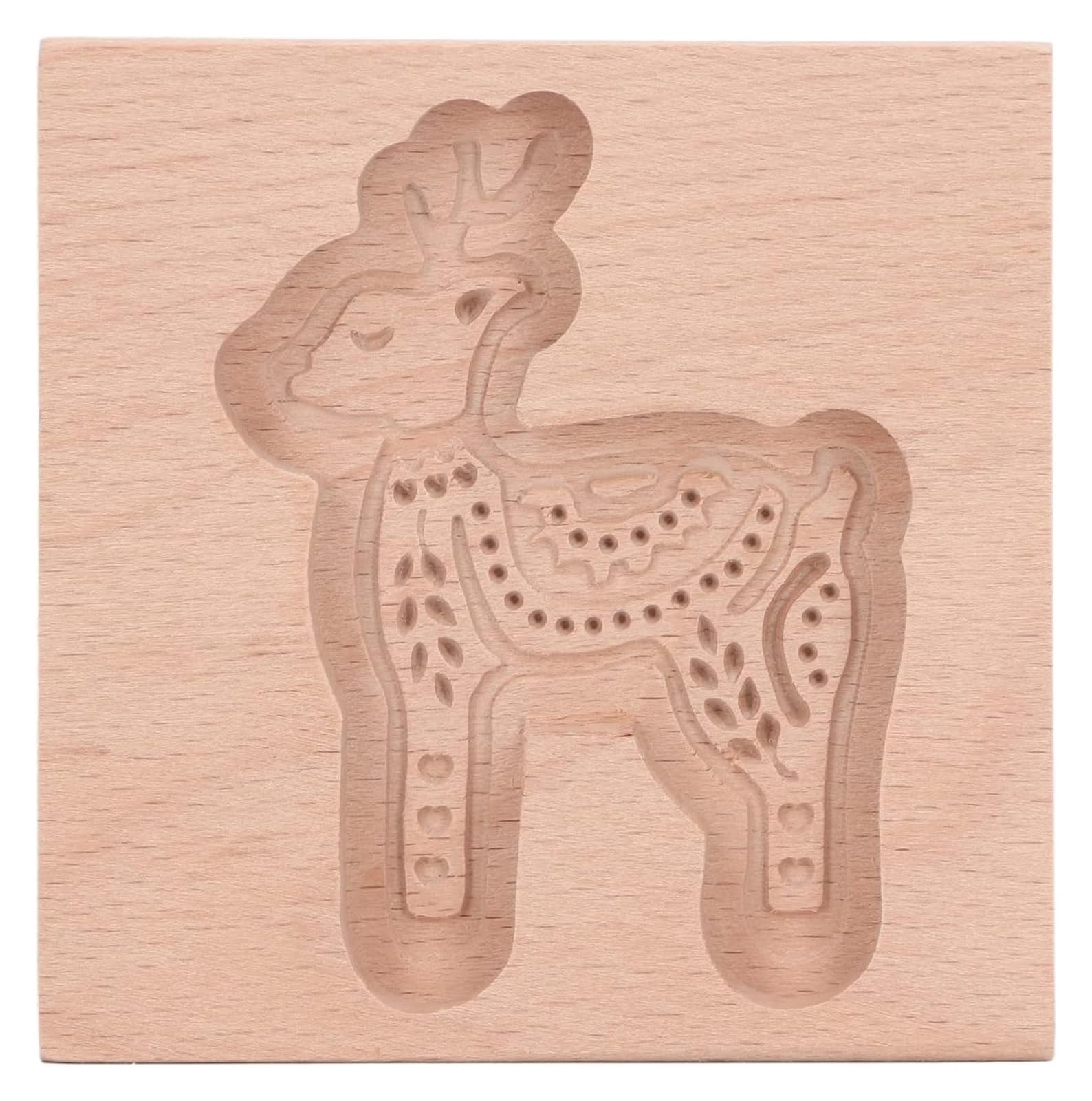 Keksausstecher, Plätzchenformen aus Holz, Kekse, Keksform, geschnitzte Plätzchenausstecher, Küche, Lebkuchen, Pressstempel, Prägeform, kleines Rehkitz