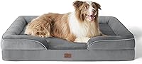 Vista 123 de Bedsure - Cama ortopédica extragrande para perros, sofá cama lavable para perros extragrandes, espuma de soporte con funda extraíble y lavable, negro