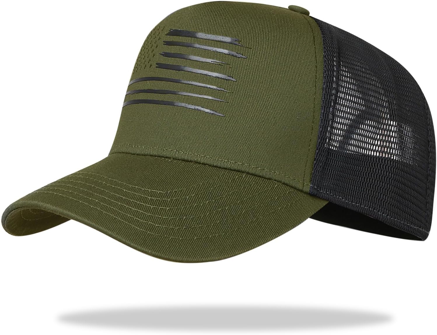 Oversized XXL American Flag Baseball Cap for Men & Women - Big Head Adjustable Snapback Hat - Patriotic Mesh Trucker Hat